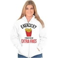 thumbnail image 3 of Exercise You Said Extra Fries Foodie Unisex Fleece Graphic Zip Up Hoodie Brisco Brands 3X, 3 of 5