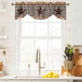 thumbnail image 3 of Country Star Tie Up Window Valance Farmhouse Texas Star Vintage Black Plaid Tie-up Valance for Kitchen Windows Adjustable Small Curtain Balloon Shades for Kitchen Bathroom Cafe 42x12inch, 3 of 9