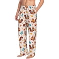 thumbnail image 2 of Uemuo Forest Squirrel Nuts Pattern Men's Wide Leg Palazzo Lounge Pants with Pockets Light Weight Loose Comfy Casual Pajama Pants-Large, 2 of 9