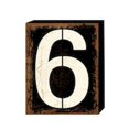 thumbnail image 1 of Black '6' Wood Block Sign, 1 of 1