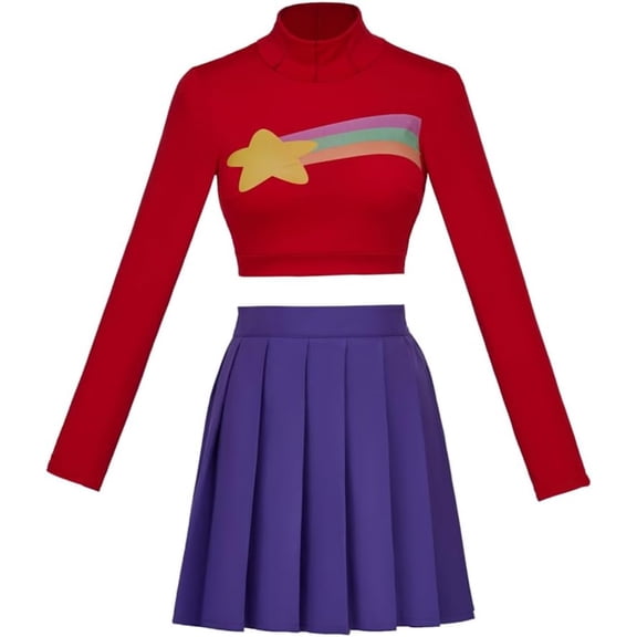 Rainbow Star Crop Top Mini Skirt Outfits Suit for Girls Women