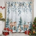 thumbnail image 2 of Shower Curtains Sets for Bathroom Decor Winter Elk Squirrel Waterproof Bathroom Curtain with Hooks, Winter Leaves on Top for Bathroom Decor,60x72IN, 2 of 9