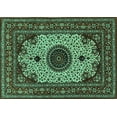 thumbnail image 1 of Ahgly Company Machine Washable Indoor Rectangle Medallion Turquoise Blue Traditional Area Rugs, 5' x 8', 1 of 4