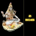 thumbnail image 3 of Shiva Statue Murti Large 21 inches Gold Leaf Work Adiyogi Mahadev Marble Idol Hindu Lord Shankar Sculpture Multicolor Bholenath Figurine Perfect for Yoga Studios & Home Temple Pooja Housewarming Gifts, 3 of 5