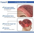 thumbnail image 6 of ProtectX 100 Pack Red Disposable Hair Nets, Elastic Head Cover, Bouffant Caps, Sanitation Head Cover for Food Service, Spa Men & Women - 21 inch, 6 of 7