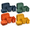 Autumn Multicolor, variant on 32-piece Clear Plastic Wheat Square Dinnerware Set for 8, Unbreakable Plates and Tumblers