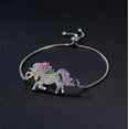 thumbnail image 4 of 14K White Gold Plated Rainbow Crystal Unicorn Shiny And Sparkly Bracelet for Woman Special Occasion Birthday Holiday, 4 of 4