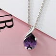thumbnail image 5 of Wentin Necklaces & Pendants Clearance! Natural Crystal Necklace Purple Crystal Teardrop Pendant For Wife Jewelry Gift For Her Graduation Anniversary Birthday Present, 5 of 8