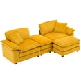 thumbnail image 4 of LITVZ 84" Stupendous Oversized Double Chaise Lounges Indoor, Comfy Corduroy Chaise Lounge Sleeper Chair with Ottoman for Living Room, 4 of 10