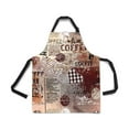 thumbnail image 2 of ASHLEIGH Abstract Coffee Pattern on Brown Newspaper Background Home Kitchen Apron for Women Men with Pockets, Unisex Adjustable Bib Apron for Cooking Baking Gardening, 2 of 2