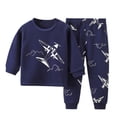 thumbnail image 2 of ATOGUTA Kid Homewear Set Thermal Underwear Set Warm Kids Base Layer Long Johns for Kids Cold Weather Blue Size 2T-9, 2 of 3