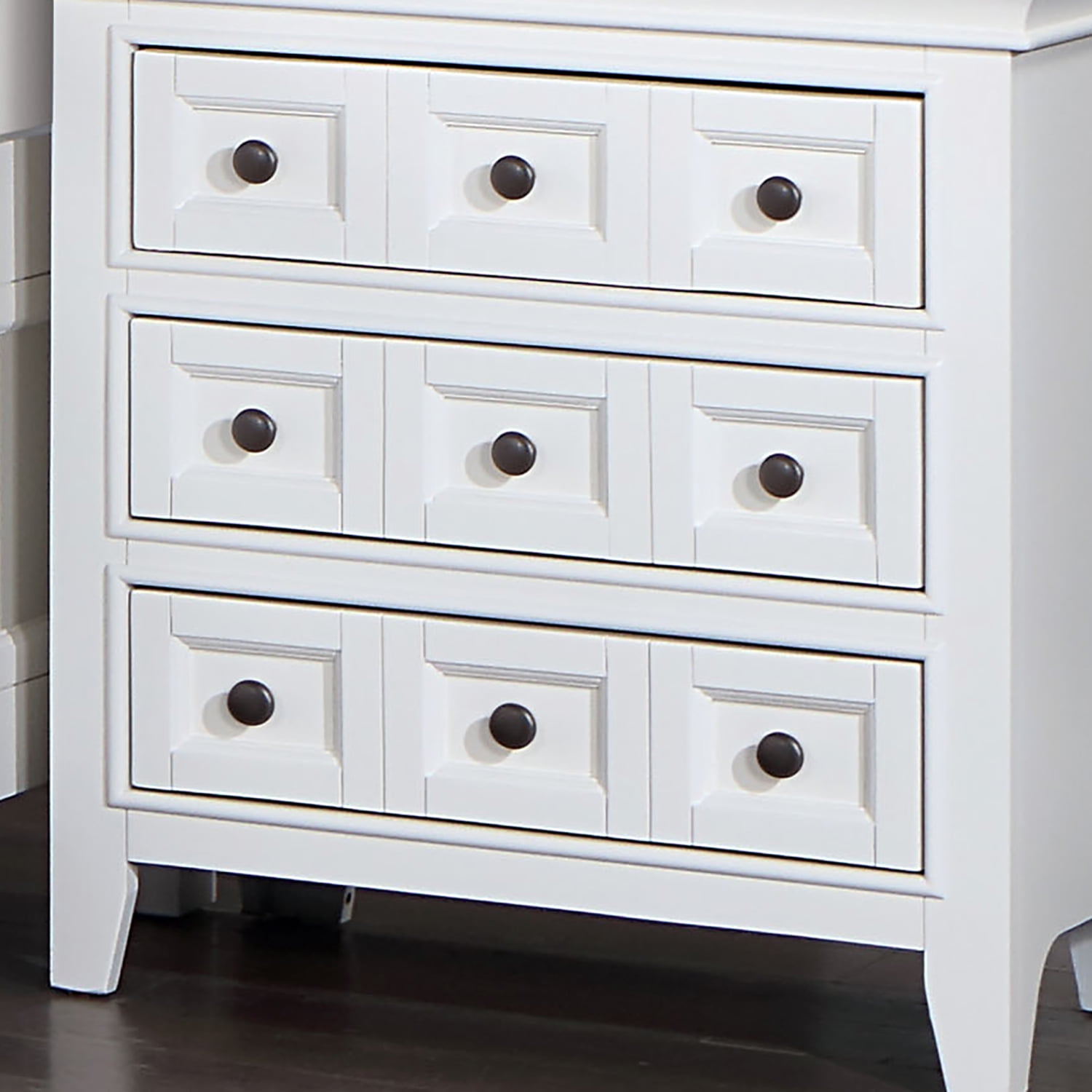 Furniture of America Pharr Adult Transitional 3-Drawer Nightstand, White