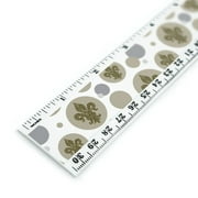Glitter Fleur De Lis Gold 12 Inch Standard and Metric Plastic Ruler