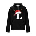 thumbnail image 4 of Yteetum Men's Oversized Christmas Hoodies Christmas Letter Print Drawstring Pullover Hooded Sweatshirts Mens Casual Christmas Graphic Print Loose Long Sleeve Hoodies Xmas Holiday Hooded Sweatshirt, 4 of 5