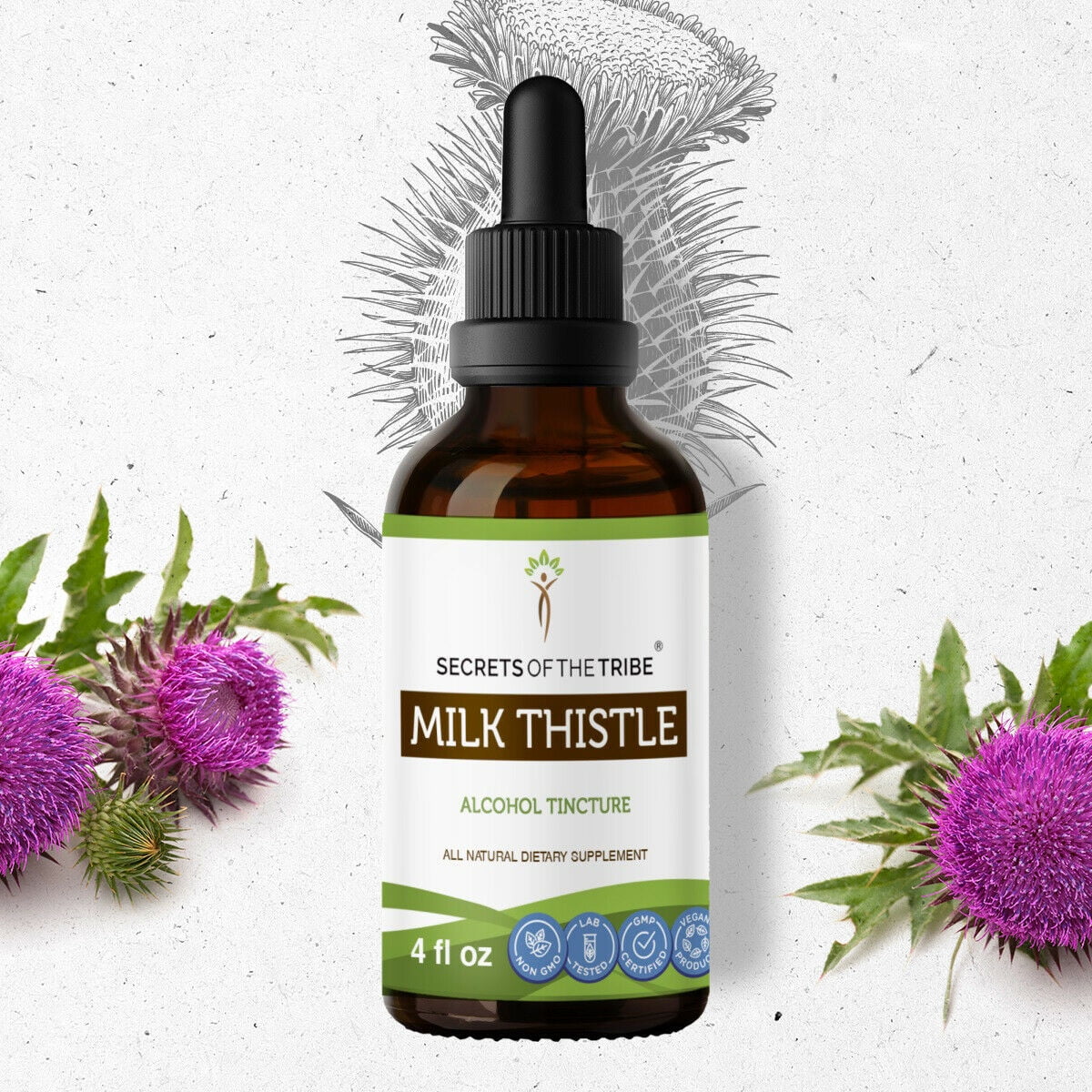 Milk Thistle Tincture Alcohol Extract, Organic Milk Thistle Silybum