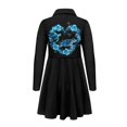 thumbnail image 5 of DISNIMO Sea Turtle Dress Girls Floral Dress Girls Heart Dresses for Girls 9-10 Years Old Child Long Sleeve Dress Kids Midi Dress Girls Swing Dress Kid Beach Dress with Collar Girls Button Dress, 5 of 7