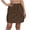 Dark Brown, variant on Cargo Skirts For Women Solid-Color Stretch Belt Skirt String With Button Pockets Mini Skirt Drawstring Shorts Dress