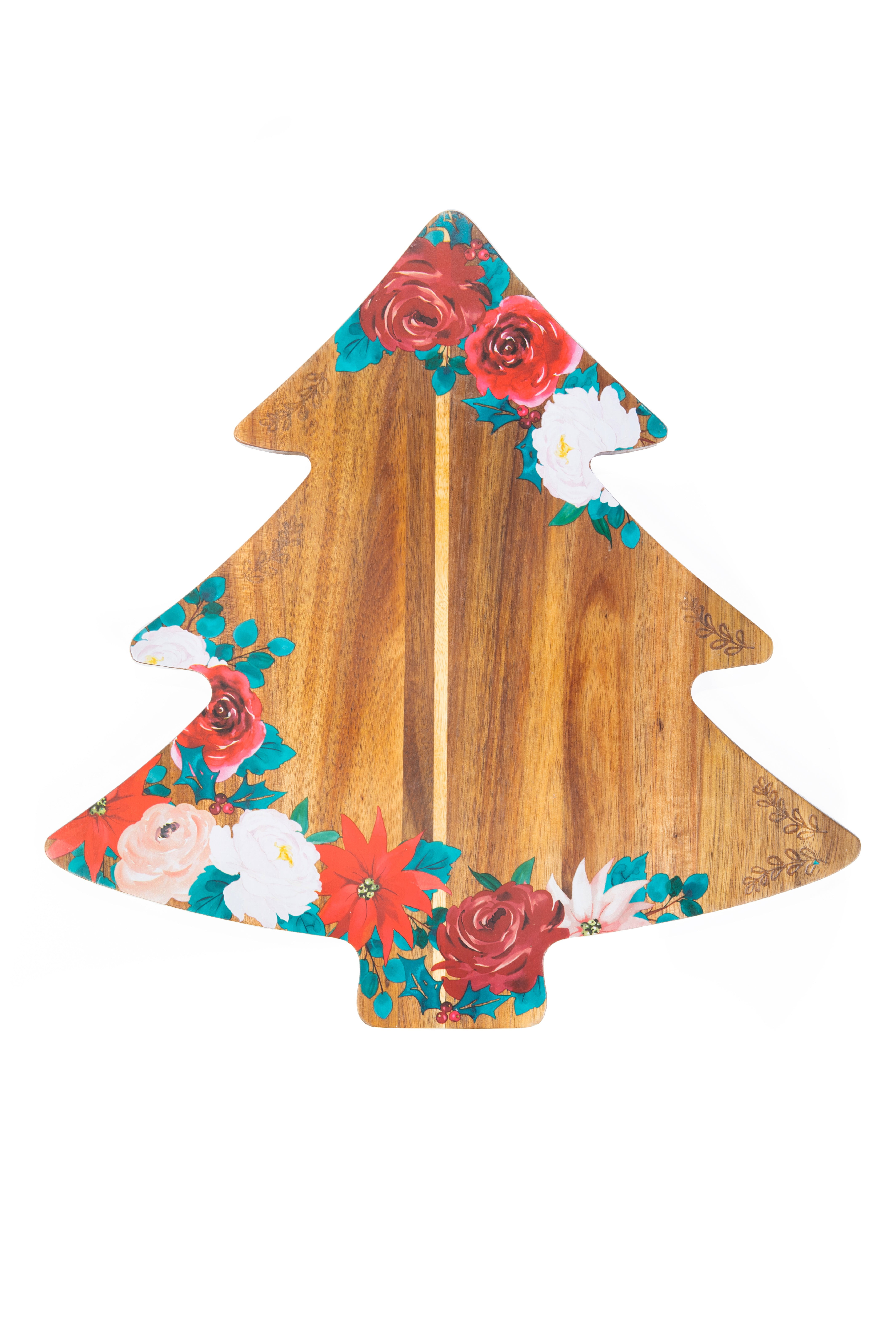 The Pioneer Woman Acacia Christmas Tree Charcuterie Board, 13.98 x 13.98 x 0.78inch