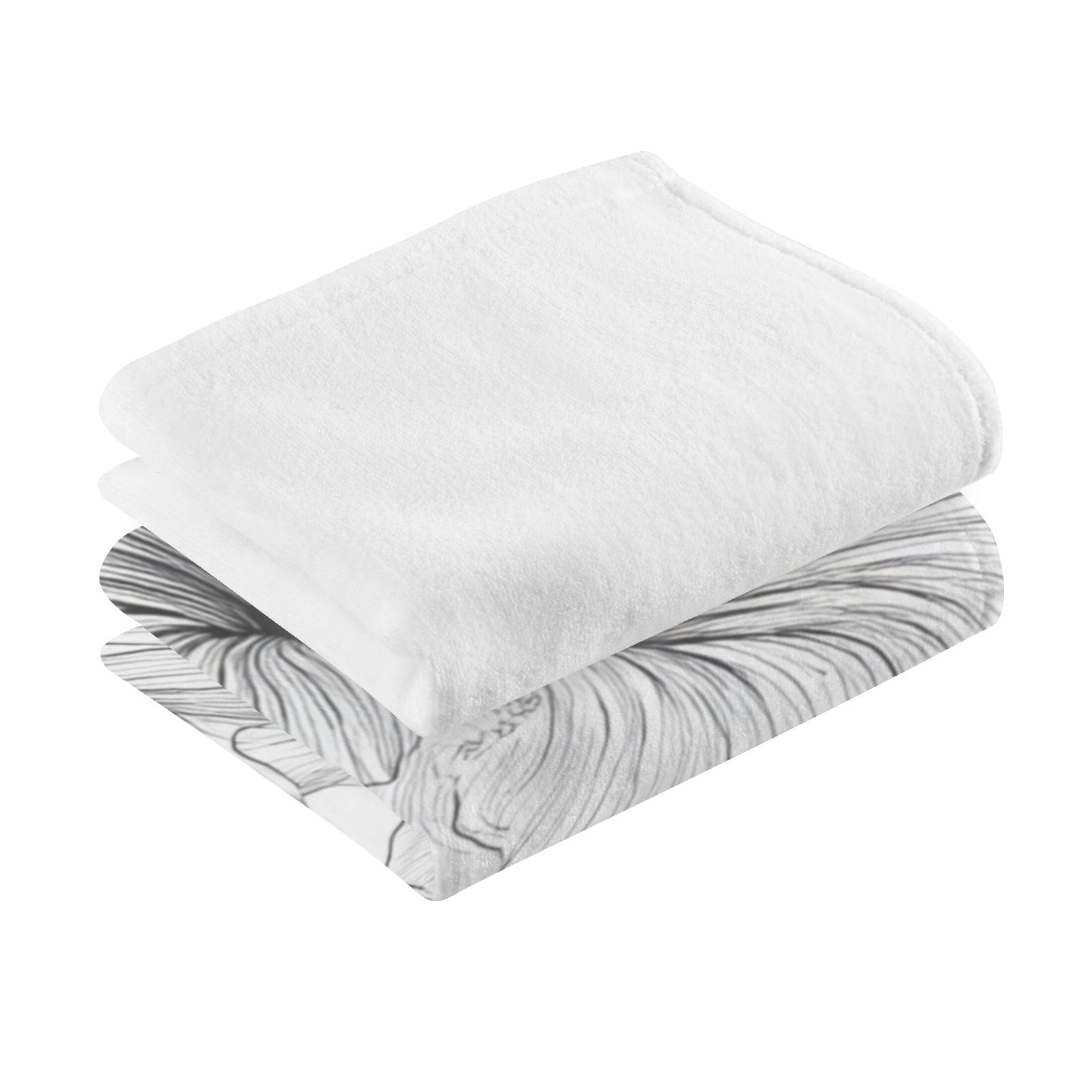 2-Pack Soft 100% Cotton & Highly Absorbent Bath Towel 2 Defferent Pattern Designs Colorful Flowers and Butterflies Black and White Line Art