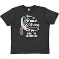 thumbnail image 3 of Inktastic Diabetes Awareness Brave and Strong Youth T-Shirt, 3 of 5