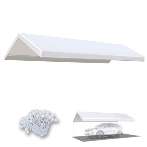 20'x10' Carport Replacement Canopy Tent Garage Top Tarp  Cover ONLY Bungees Ball