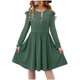 thumbnail image 1 of Vestidos de Manga Larga de las Niñas Tamaño 7-8 Elástico Twirly Patinador Vestido para el Recital Escolar, Manga Larga Vestido de Línea para las Mujeres, 1 of 7