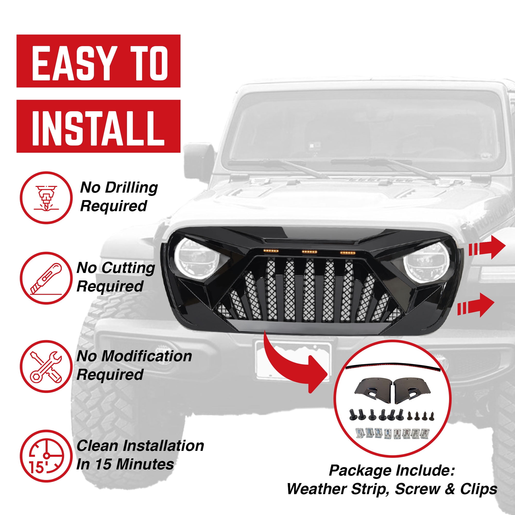 American Modified Goliath Grille for 2018 Wrangler JL & 2020 Plus JT