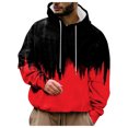 thumbnail image 3 of Caqnni Men's Tie Dye Hoodies Casual Drawstring Hooded And per Closure Hoodie Pullover Slim Fit Fleece Sweatshirt (XL,Red), 3 of 5