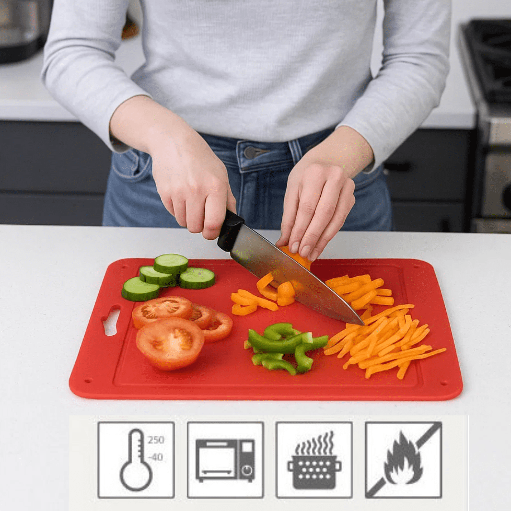 Silicone Cutting Board for Outdoor, Camping, Kitchen | Easy to Store & Carry, Reusable, Non-Slip, Heat Resistant | Dishwasher Safe, Compact Storage | Made in Korea (Large (16.8" X 10.2"))