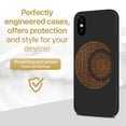 thumbnail image 2 of Case Yard Wooden Case for iPhone-X Soft TPU Silicone cover Slim Fit Shockproof Wood Protective Phone Cover for Girls Boys Men and Women Supports Wireless Charging Moon with Sun Design, 2 of 7