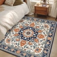 thumbnail image 4 of 3'x5' Area Rugs, Orange Blue Boho Southwestern Indoor Outdoor Area Rug for Living Room Bedroom, Ethnic Rustic Classical Washable Bathroom Rugs Kitchen Floor Carpet Mats Home Decor Aesthetic, 4 of 8