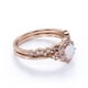 thumbnail image 3 of JeenMata Anillo de Bodas Vintage de 1,50 Uds con Ópalo de Fuego Real Redondo y Moissanita Engastado en Oro Rosa de 18 K sobre Plata, 3 of 6