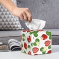 thumbnail image 6 of Kdxio Strawberry Print Tissue Box Cover,Square Decorative PU Leather Facial Paper Case Organizer Holder Dispenser for Bathroom,Night Stands,Desk,Car 5.2''X5.2''X5.2'', 6 of 8