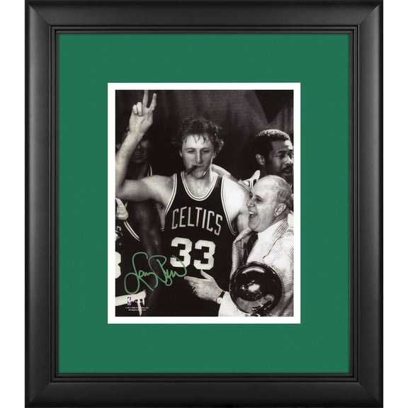Larry Bird Boston Celtics Framed Autographed 8" x 10" Cigar Celebration with Red Photograph - Fanatics Authentic Certified