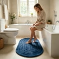 thumbnail image 5 of 40x60cm Elliptical Microfiber Bath Mat, Soft Absorbent Non-Slip Rug for Bathroom Shower Kitchen, 1 Count, 5 of 5