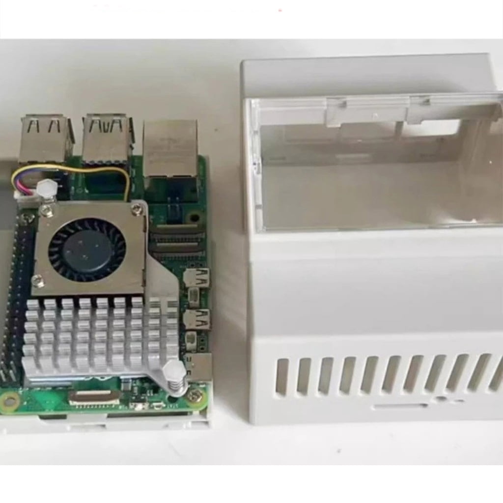 Drrntien ABS Housing Case Cooling Box for RPI5 Board DIN Rail Shell Secure and Snug