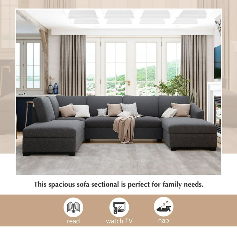 Double Wide Chaise Sofa | Baci Living Room