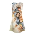 thumbnail image 3 of CCRFTGI Dresses for Children Girls Size 7 Cute Casual Floral Print A-Line Dress Holiday Sleeveless Button V Neck Girls Dresses Summer Stylish Dress for Girls Yellow 9-10 Years, 3 of 5