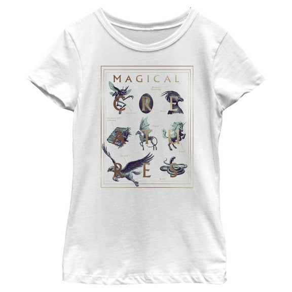 Girl's Harry Potter Fantasy Creatures Graphic Tee White X Large