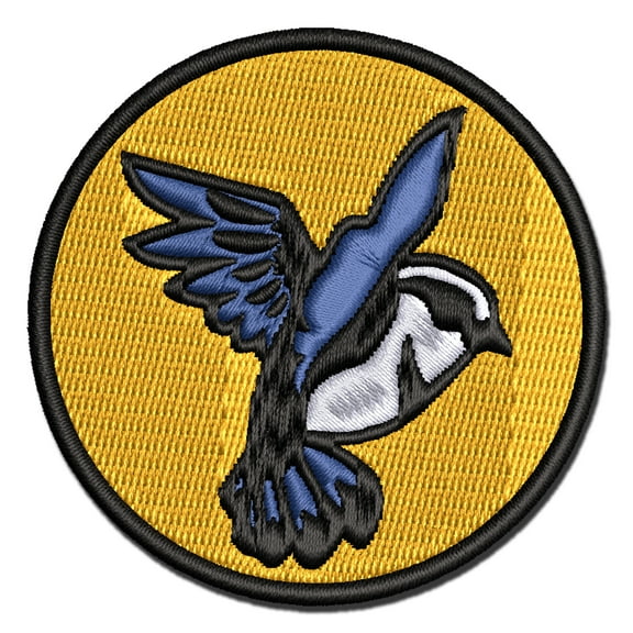 Sparrow Bird in Flight Applique Multi-Color Embroidered Iron-On Patch - 2.5 Inch Small