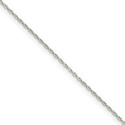 1.25mm Sterling Silver Solid Loose Rope Chain Necklace, 24 Inch