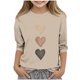 thumbnail image 1 of Blusas y camisas de cuello redondo y manga larga para niños, blusas/camisas de poliéster con estampado de corazones, mangas 3/4 y cuello redondo, elegantes e informales., 1 of 4