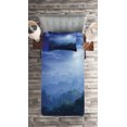 thumbnail image 2 of Ambesonne Jungle Quilted Coverlet 2 Pcs, Sri Lanka Rainforest, Twin Size, Green and Blue, 2 of 2