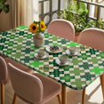 thumbnail image 3 of Saint Patrick's Day Table Cloths for 4 Foot Rectangle Tables, Vintage Green Plaid Lucky Clovers Patio Waterproof Elastic Fitted Tablecloths, Washable Rectangular Table Cover for Camping, 3 of 8