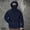 Navy, variant on Men's Big and Tall Cargo Solid Color Sports Training Jacket with Double Hood and Long Sleeve for Warmth