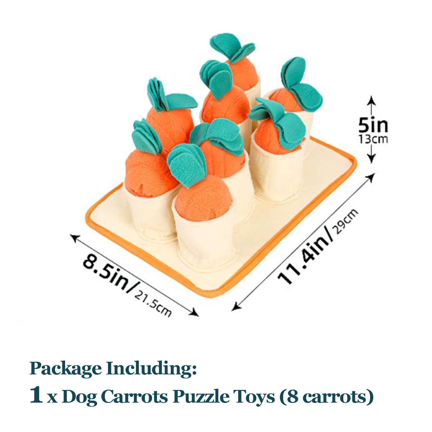Dog Sniffing Training Toy Snuffle Mat, Puppy Toys Feeding Mat with 8 Plush Carrots, Treat Puzzle Toys for Small Medium Large Dogs