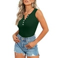 thumbnail image 5 of Tank Tops for Women 2025 Casual Summer Sleeveless Ribbed Slim Fit Henley Shirts Button Front, 5 of 8