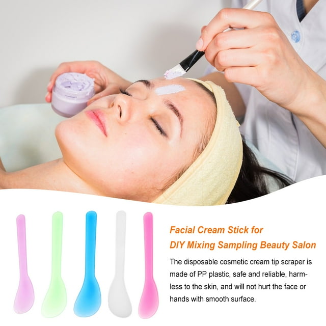 Cosmetic Masks Spoon Reusable Frosted Tip Spatula Smooth Handle Plastic Thicken Head No Odor Facial Cream Stick Sampling Salon Green