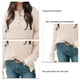 thumbnail image 5 of Blusa de mujer con botones de manga larga y hombros caídos, blusa de corte informal transpirable a la moda para mujer, color albaricoque S, 5 of 6
