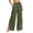 Army Green——Fall Savings, variant on Womens Wide Leg Split Pants Elastic Waist Drawstring Palazzo Pant Ruched Bottoms Fall Beach Trousers with Pocekts Khaki S